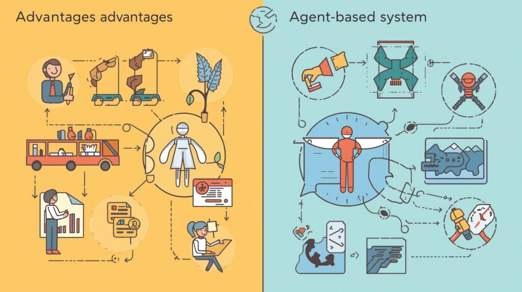 Agent Verse create image on Advantages and Disadvantages of agent verse